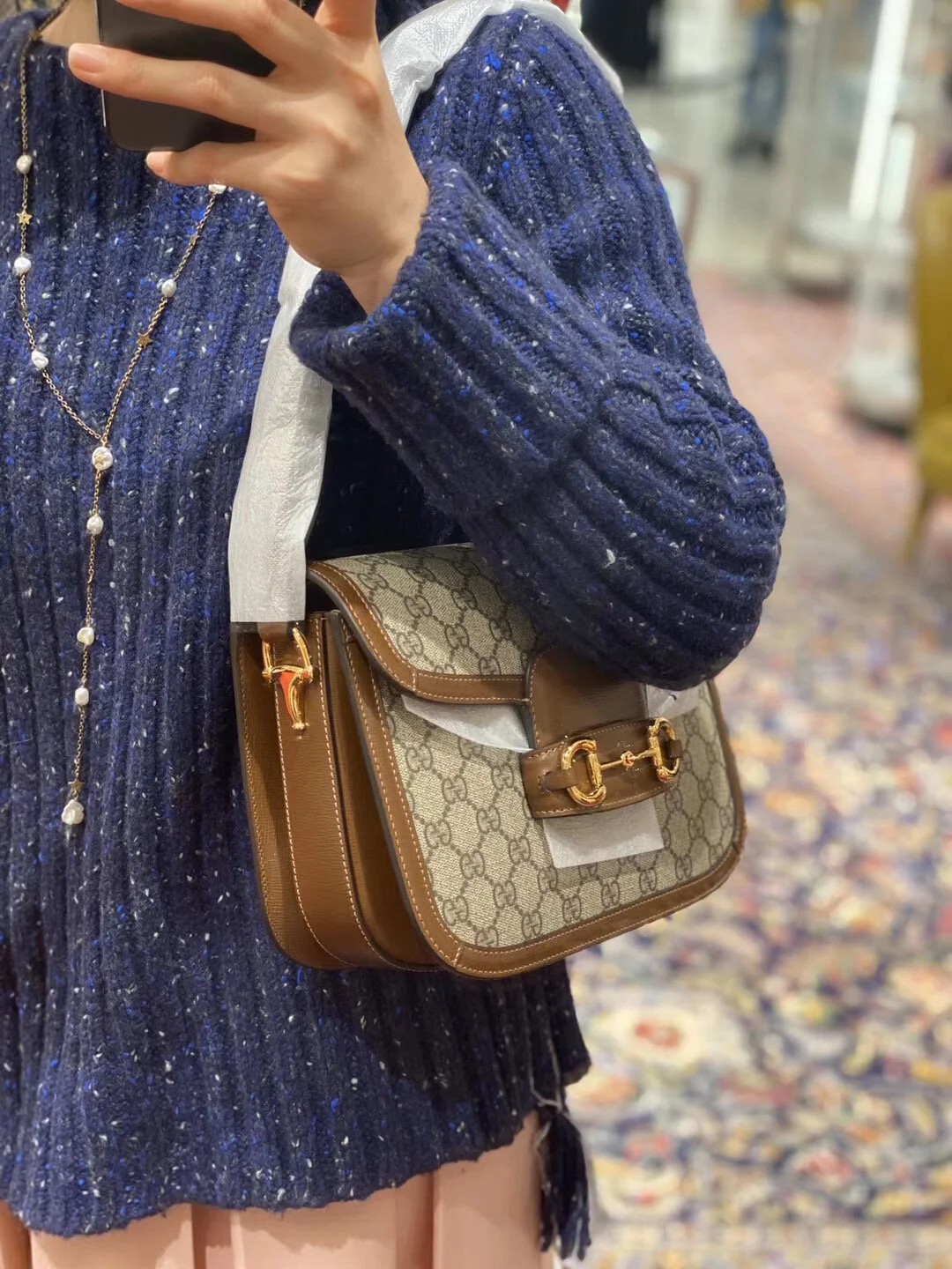 horsebit shoulder bag
