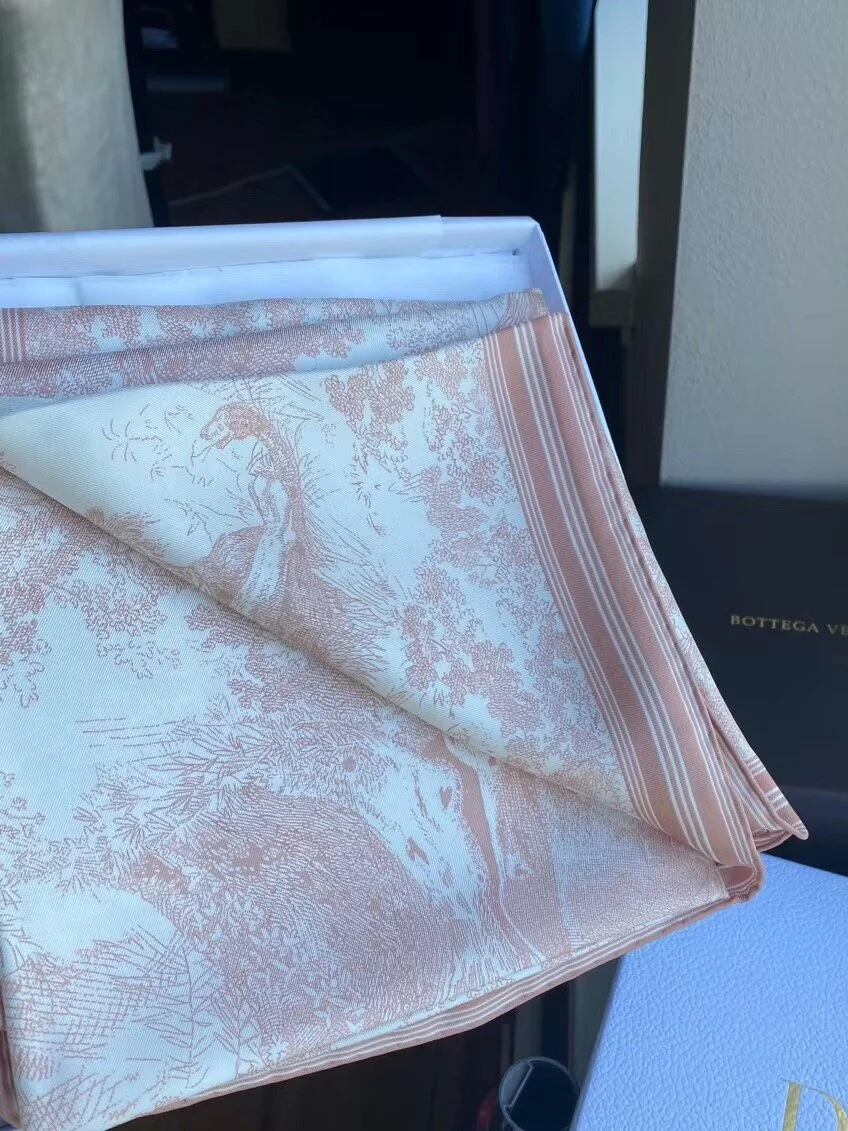 pink twill square scarf